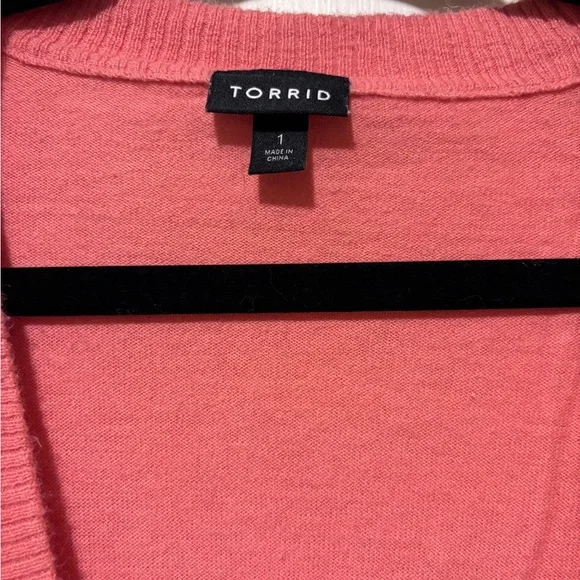 Torrid Coral Button-Up Cardigan - Picture 2 of 4